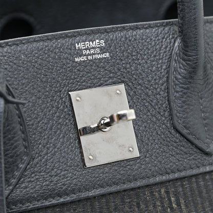 Hermes Taurillon Clemence Crinoline Birkin 30 Black 7 of 21
