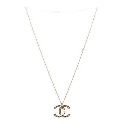 Chanel Metal CC Paris Button Necklace Gold 3 of 6