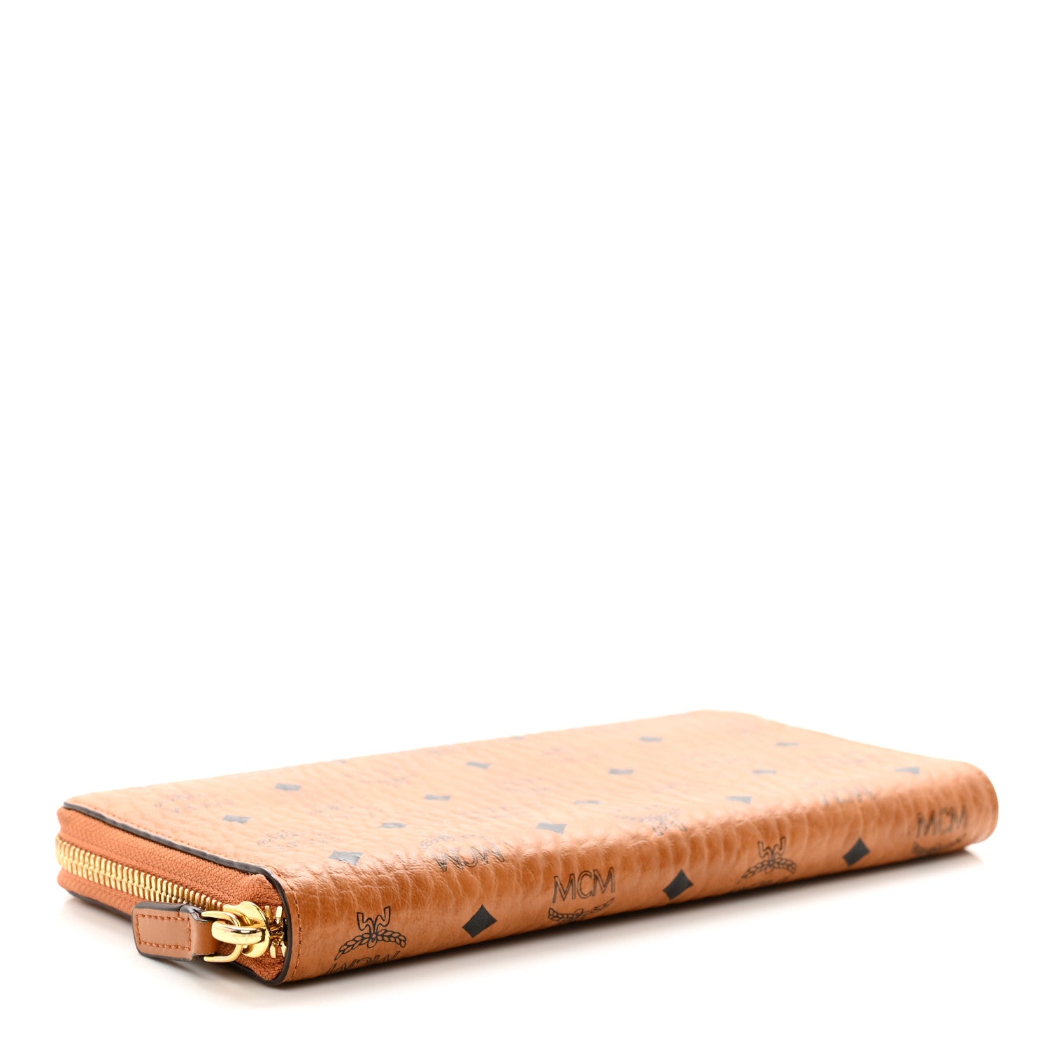 MCM Visetos Large Zip Around Wallet Cognac 4 of 7