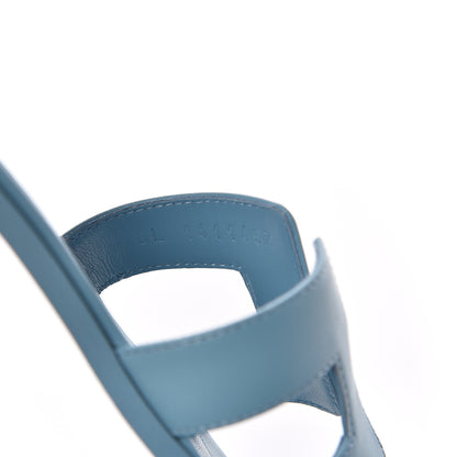 Hermes Calfskin Oran Sandals 36 Bleu Dorset 8 of 9