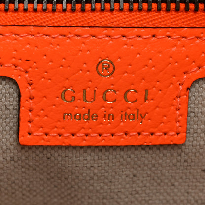Gucci GG Supreme Monogram Textured Dollar Calfskin Web Ophidia Wristlet Shoulder Bag Beige Ebony Orange 6 of 10
