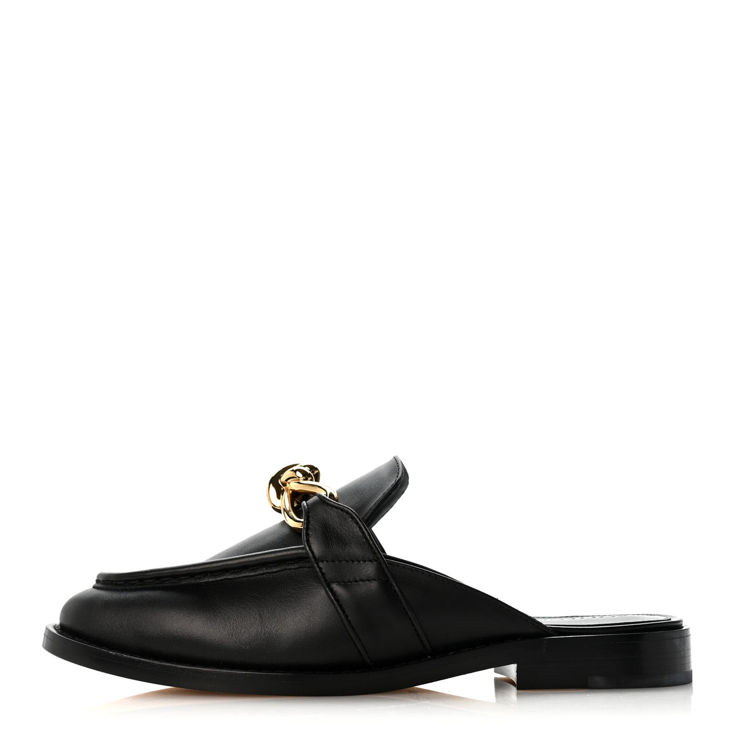 Calfskin Astaire Knot Loafer Mules 36.5 Black