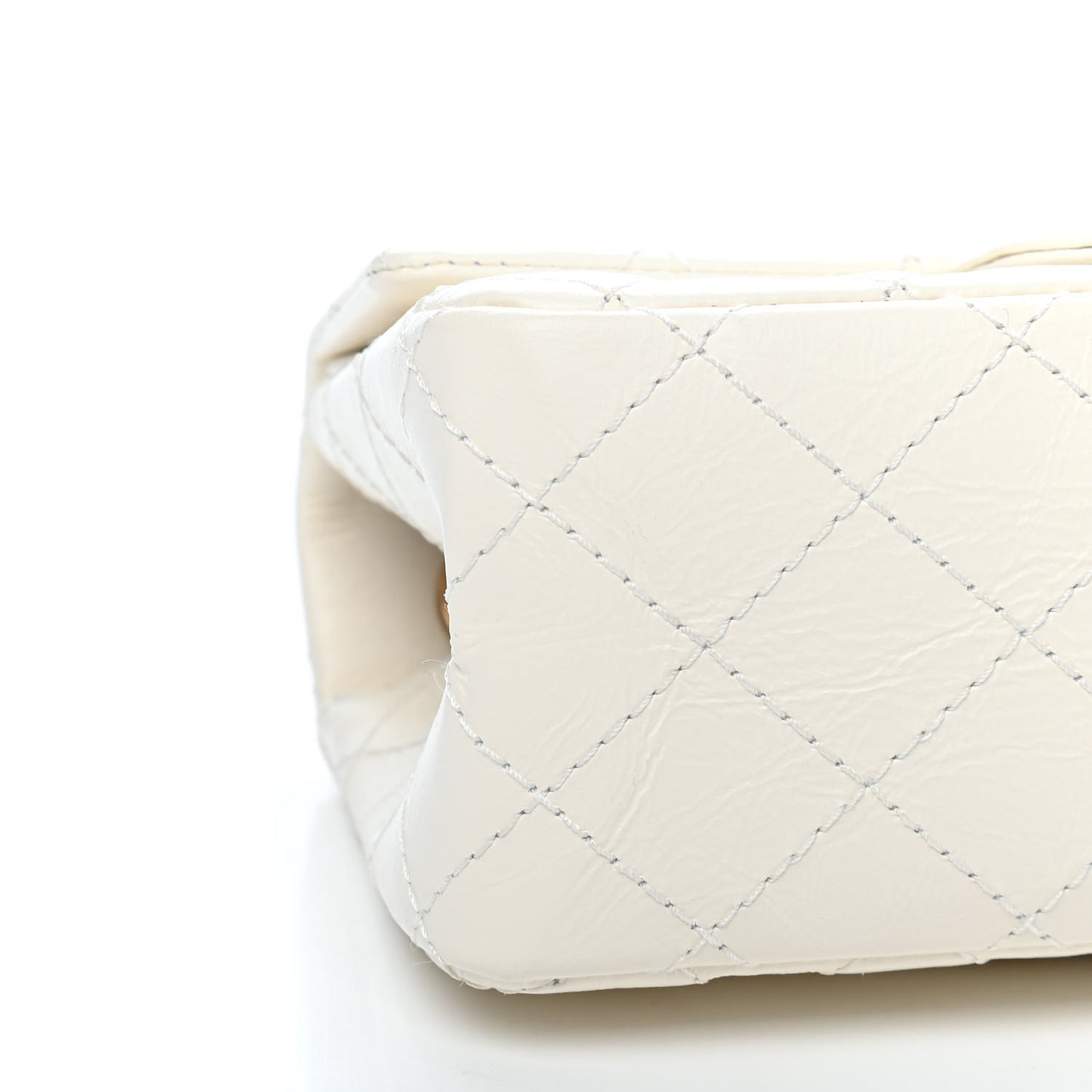 Aged Calfskin Quilted 2.55 Reissue Mini Flap White