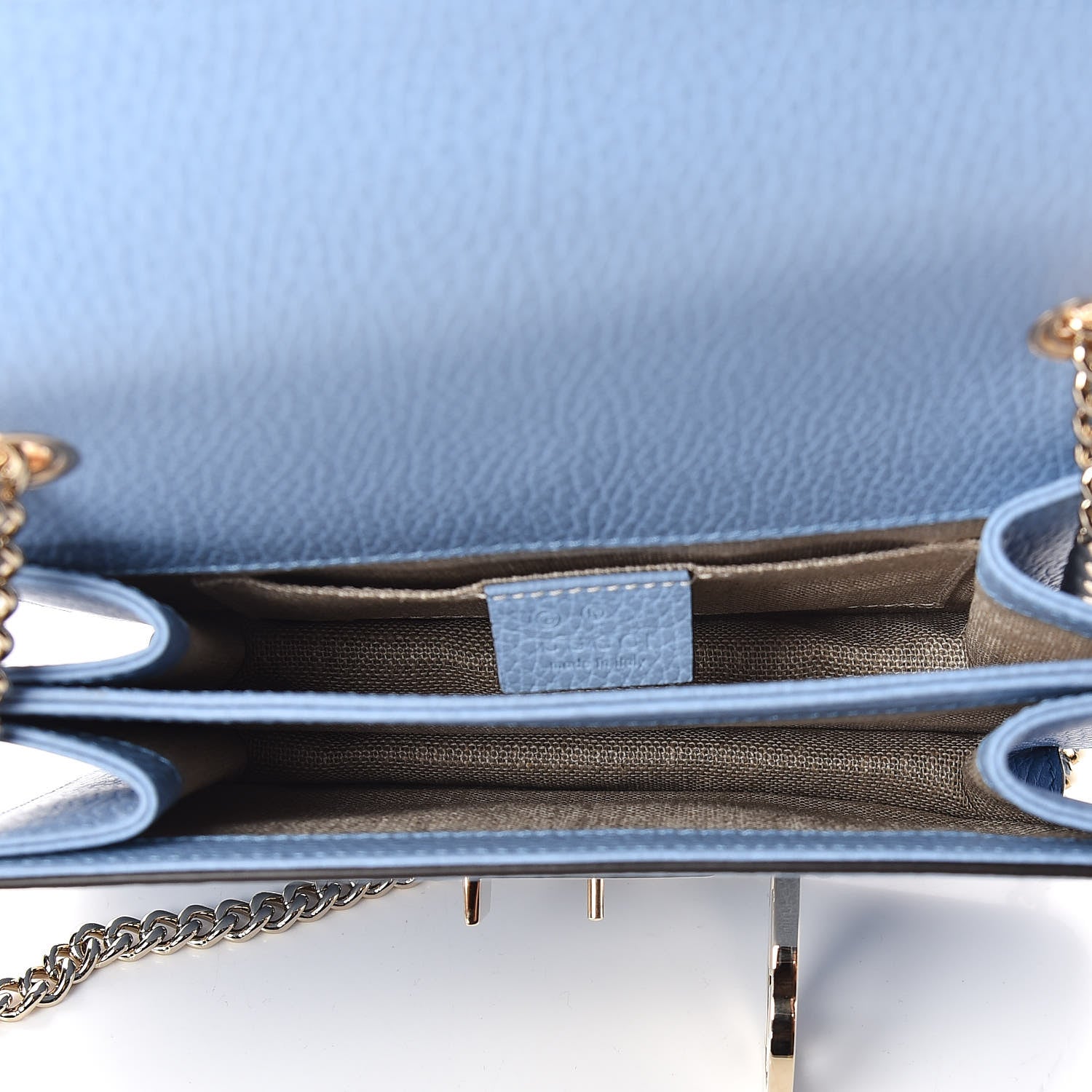 Gucci Dollar Calfskin Small Interlocking G Shoulder Bag Mineral Blue 7 of 10