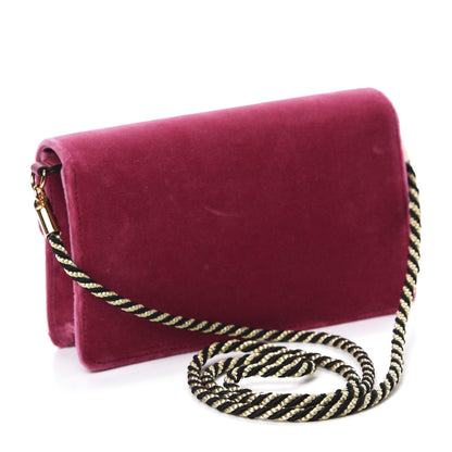 Gucci Velvet Crystal Square G Shoulder Bag Light Raspberry Rose 3 of 10
