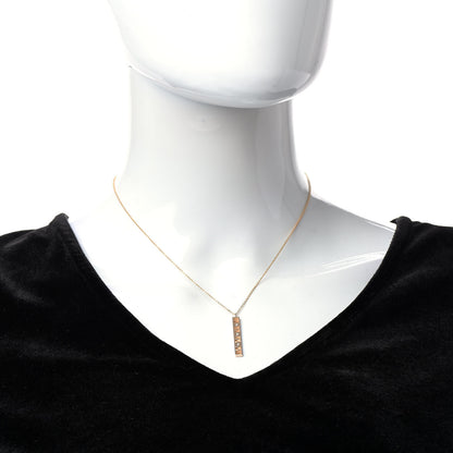 Tiffany 18K Rose Gold Diamond Atlas Bar Pendant Necklace 2 of 6