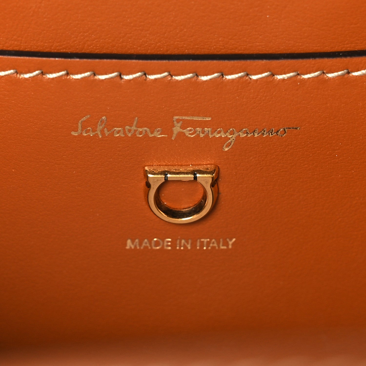 Salvatore Ferragamo Calfskin Canvas The Studio Round Crossbody Tan 11 of 12