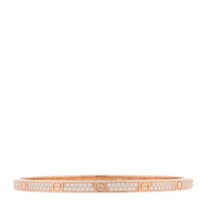 Cartier 18K Pink Gold Diamond Small LOVE Paved Bracelet 16 1 of 5