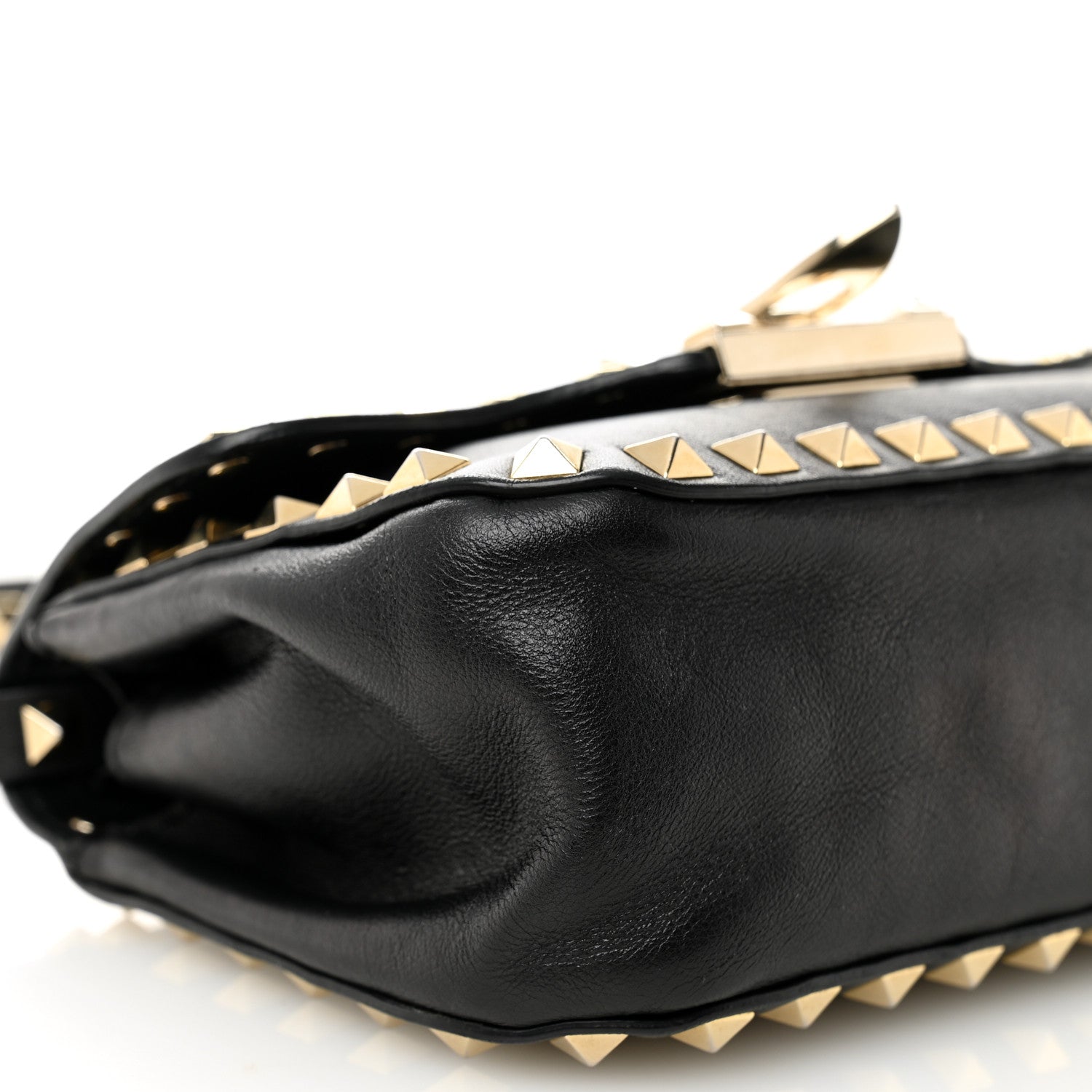 Valentino Garavani Vitello Mini Rockstud Flap Saddle Crossbody Bag Black 8 of 11