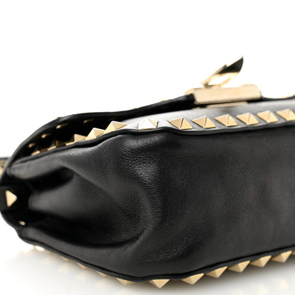 Valentino Garavani Vitello Mini Rockstud Flap Saddle Crossbody Bag Black 8 of 11