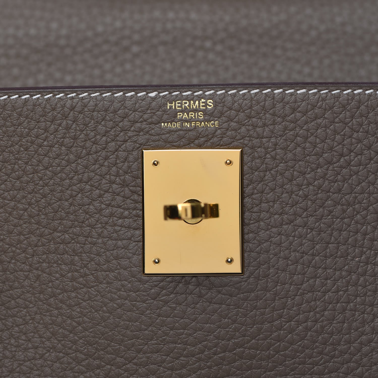 Hermes Taurillon Clemence Kelly Retourne 28 Etoupe 18 of 38
