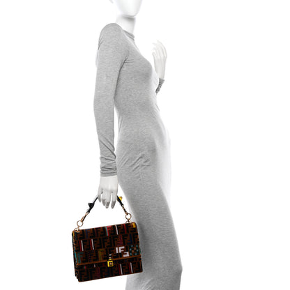 Fendi Velvet Vitello Dolce Fun Fair Kan I Shoulder Bag Tobacco Multicolor Black 2 of 10
