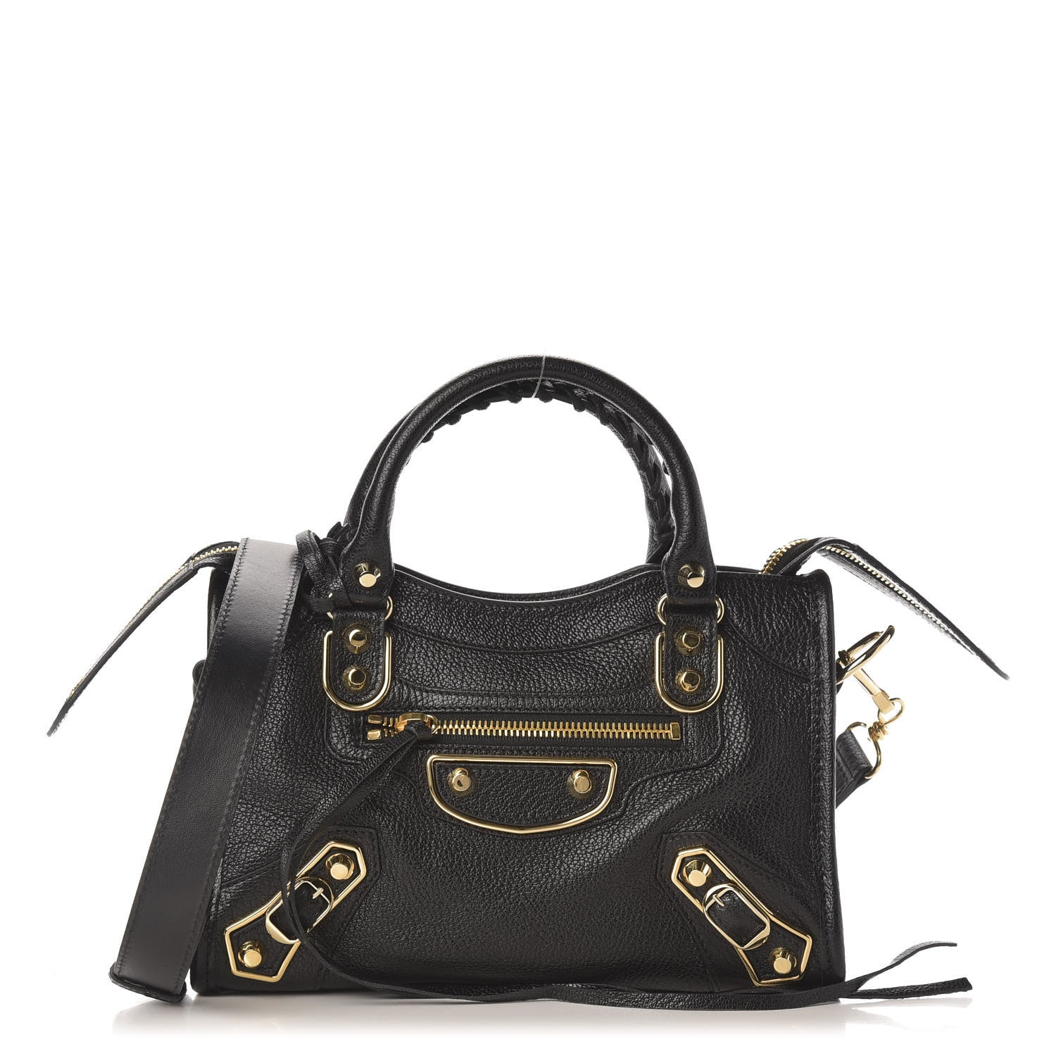 Balenciaga Chevre Gold Metallic Edge Hardware Mini City Black 3 of 12