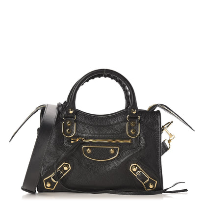 Balenciaga Chevre Gold Metallic Edge Hardware Mini City Black 3 of 12