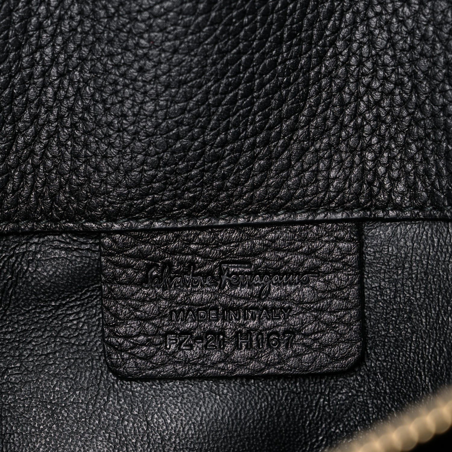 Salvatore Ferragamo Hammered Calfskin Medium Studio Bag Black 9 of 16