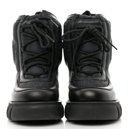Gucci Nylon Calfskin GG Matelasse Lace Up Platform Ankle Boots 36 Black 2 of 11
