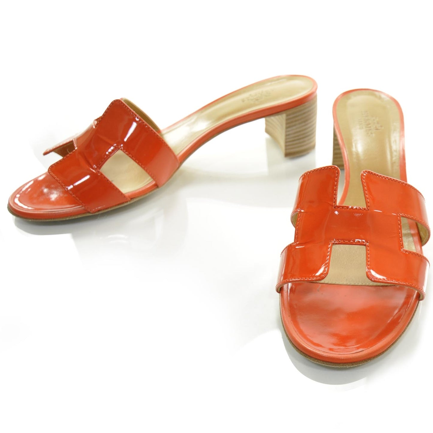 Patent Leather Oran Sandals 39 Orange