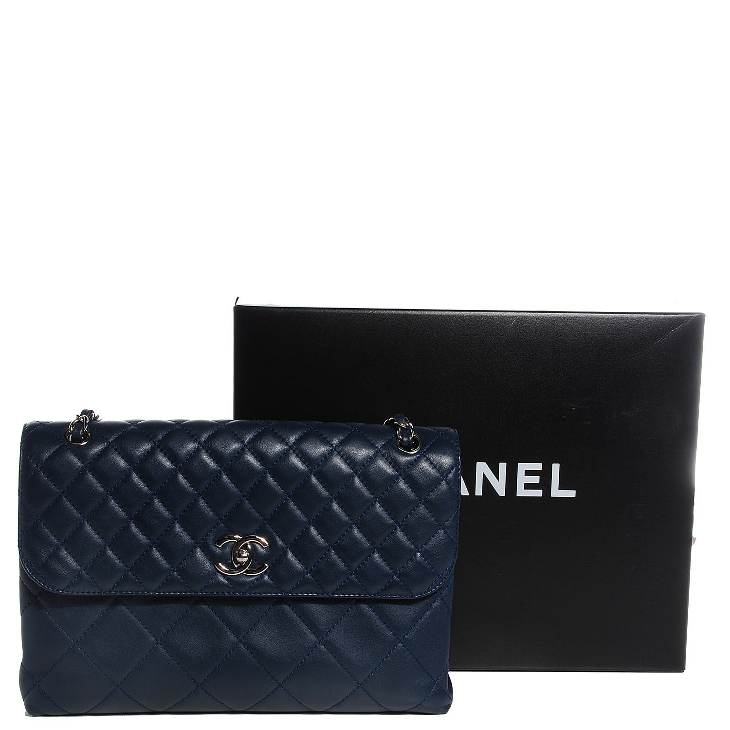 Chanel Calfskin Quilted In The Business Flap Dark Blue 5 of 9
