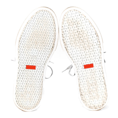 Hermes Knit Fabric Calfskin Deep Sneakers 39 Black White 5 of 9