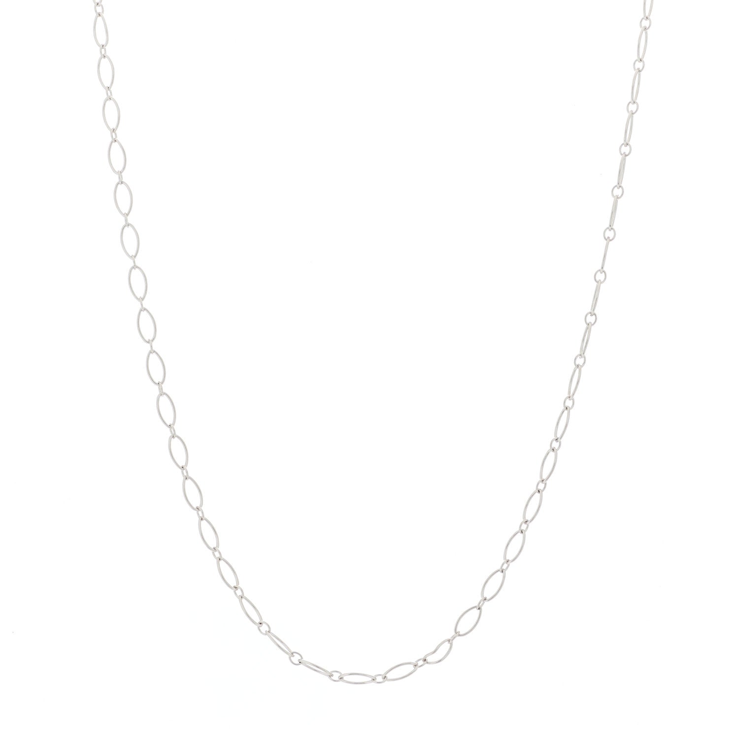Tiffany 18K White Gold Oval Link Chain Necklace 1 of 6