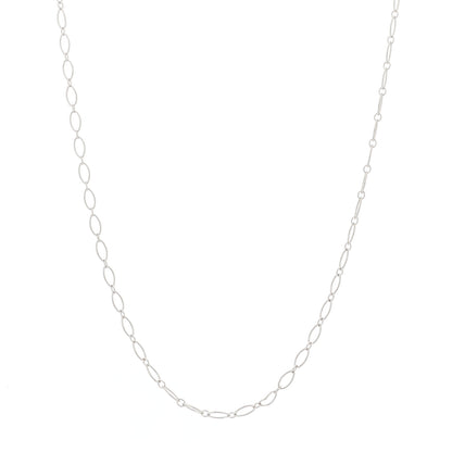 Tiffany 18K White Gold Oval Link Chain Necklace 1 of 6