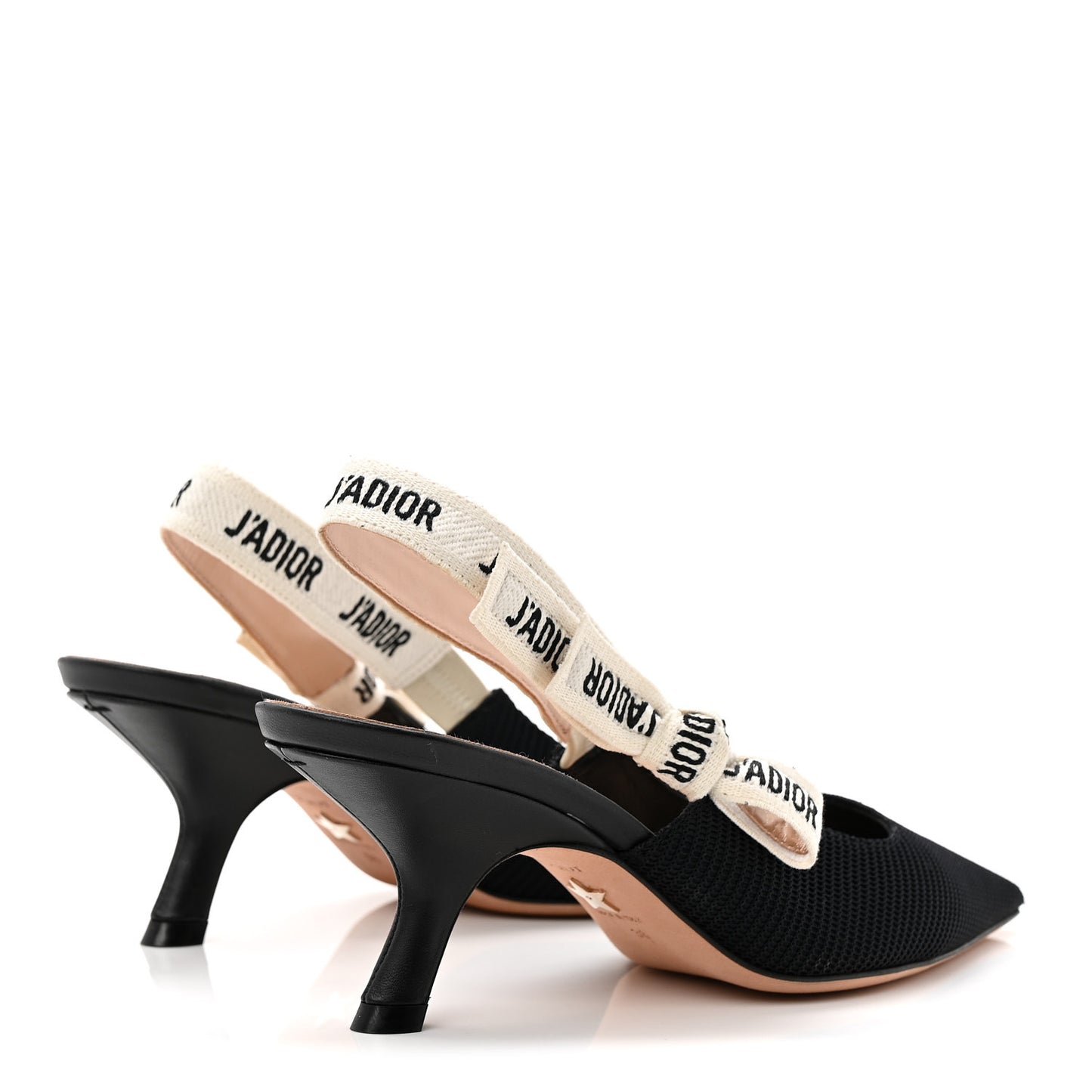 Technical Canvas Ribbon J Adior Slingback 65mm Pumps 36 Black