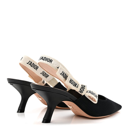 Christian Dior Technical Canvas Ribbon J Adior Slingback 65mm Pumps 36 Black 4 of 9