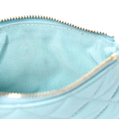 Chanel Caviar Quilted Small Cosmetic Case Light Blue 7 of 8