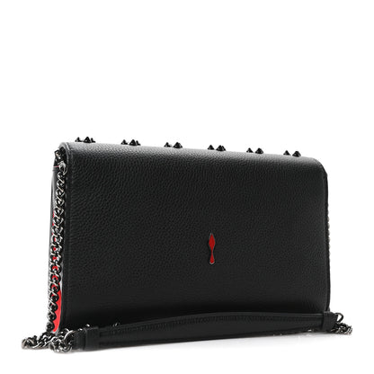 Christian Louboutin Calfskin Spikes Loubinthesky Paloma Clutch Black 3 of 11