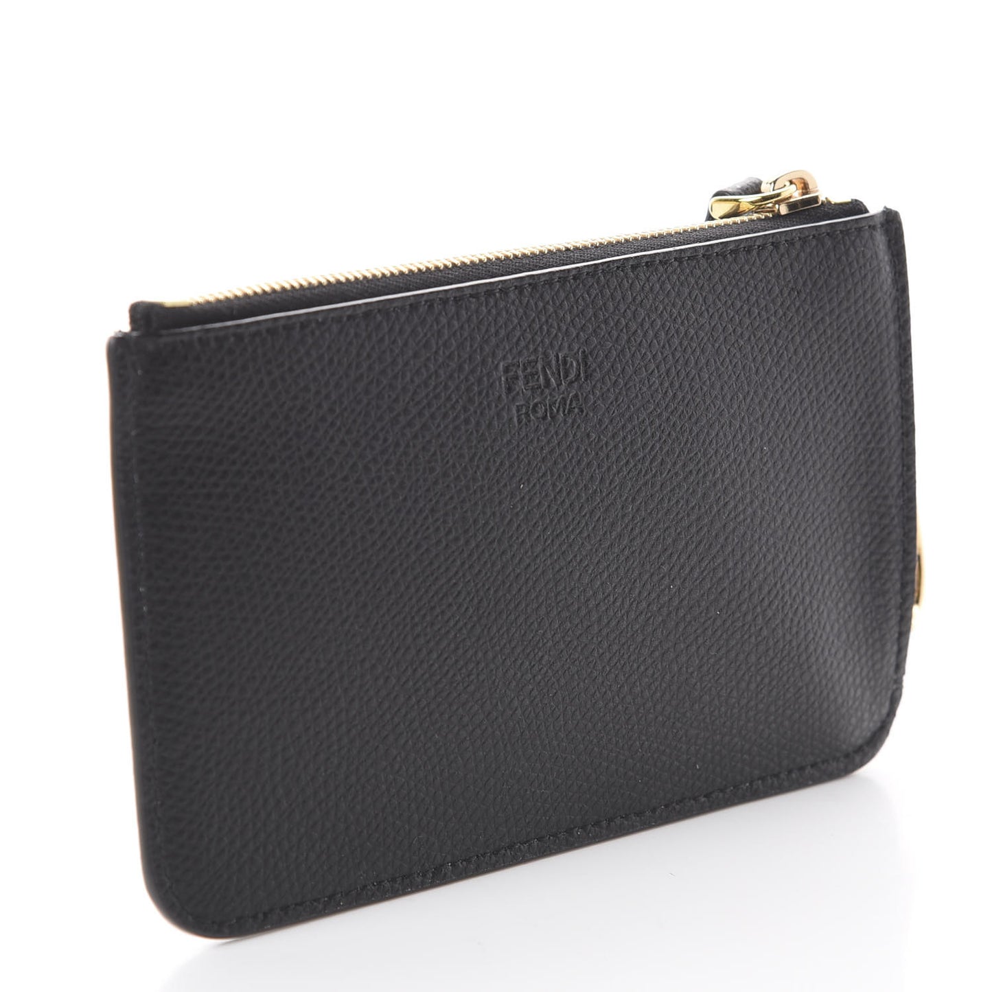 Grained Calfskin Coin Pouch Key Case Black