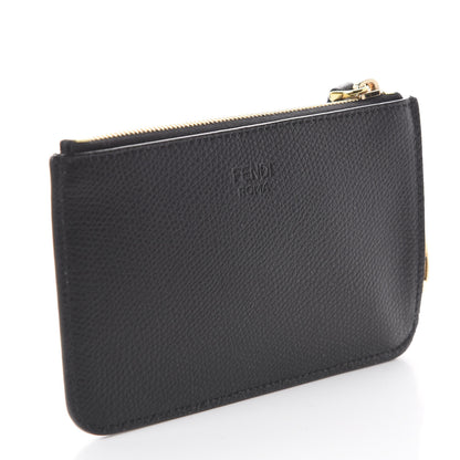 Fendi Grained Calfskin Coin Pouch Key Case Black 2 of 5