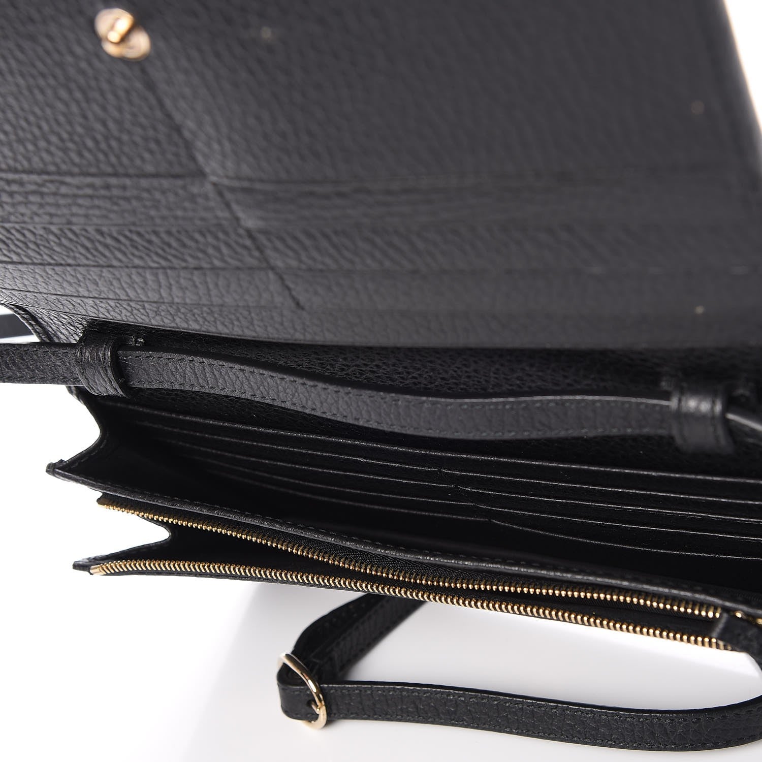Gucci Dollar Calfskin Mini Swing Wallet Bag Black 5 of 8