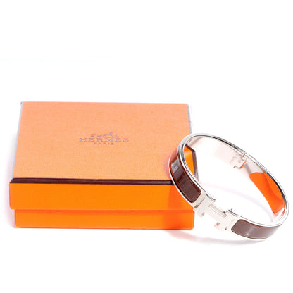 Hermes Enamel Narrow Clic Clac H Bracelet GM Moka 5 of 5