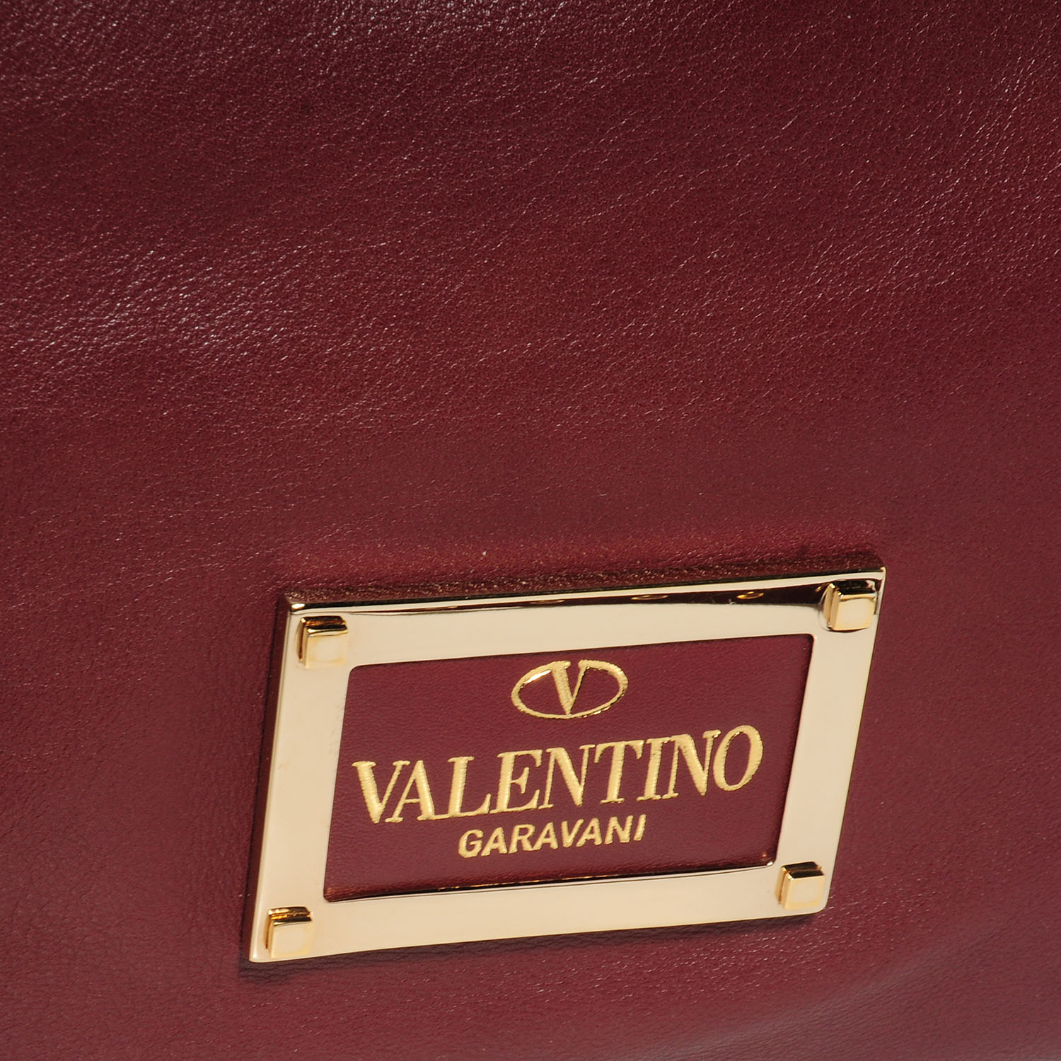 Valentino Garavani Vitello Rockstud Dome Satchel Red 5 of 9