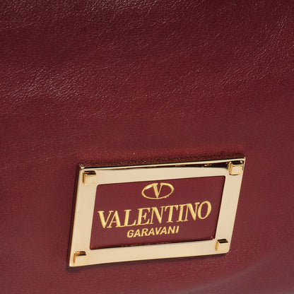Valentino Garavani Vitello Rockstud Dome Satchel Red 5 of 9