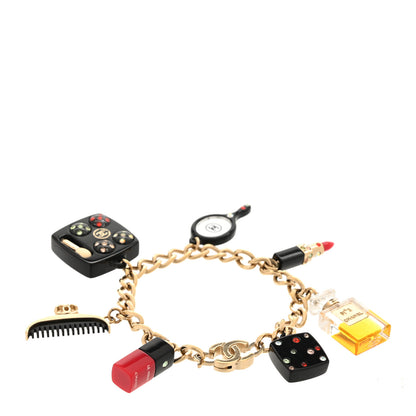 Chanel Resin Beauty Icons Charm Bracelet Black Gold 3 of 5