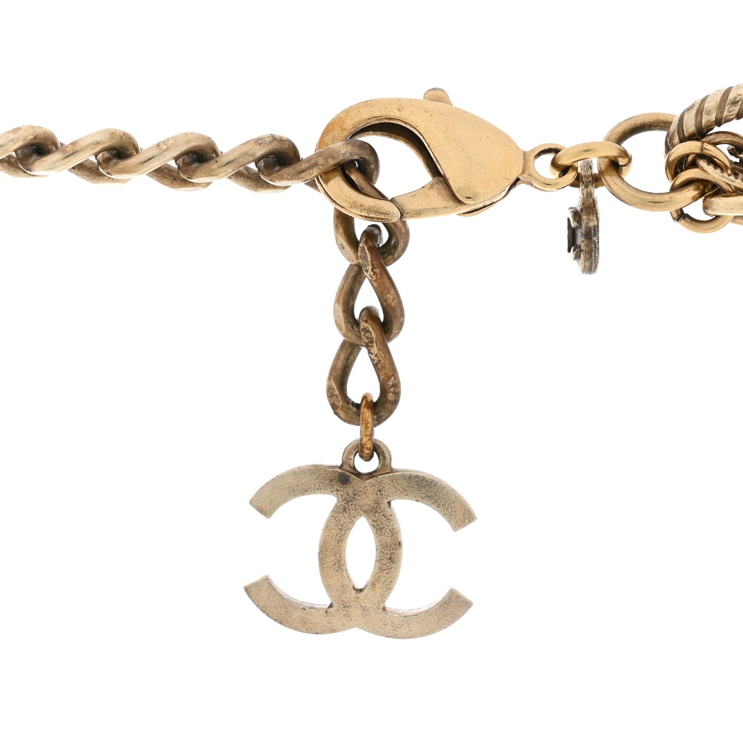 Chanel Glass Gripoix CC Multi Strand Chain Necklace Gold 5 of 5