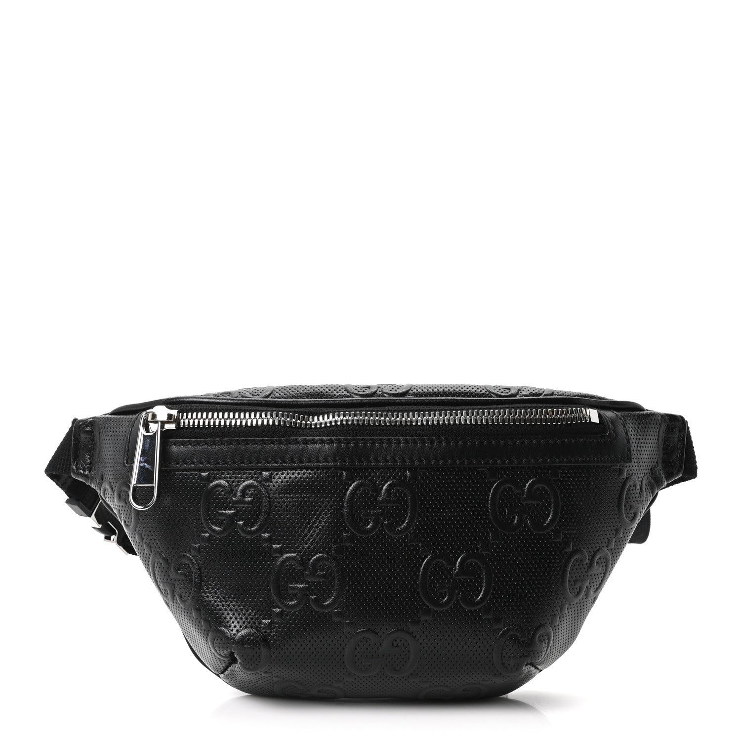 Gucci Calfskin GG Tennis Embossed Belt Bag Black 1 of 19