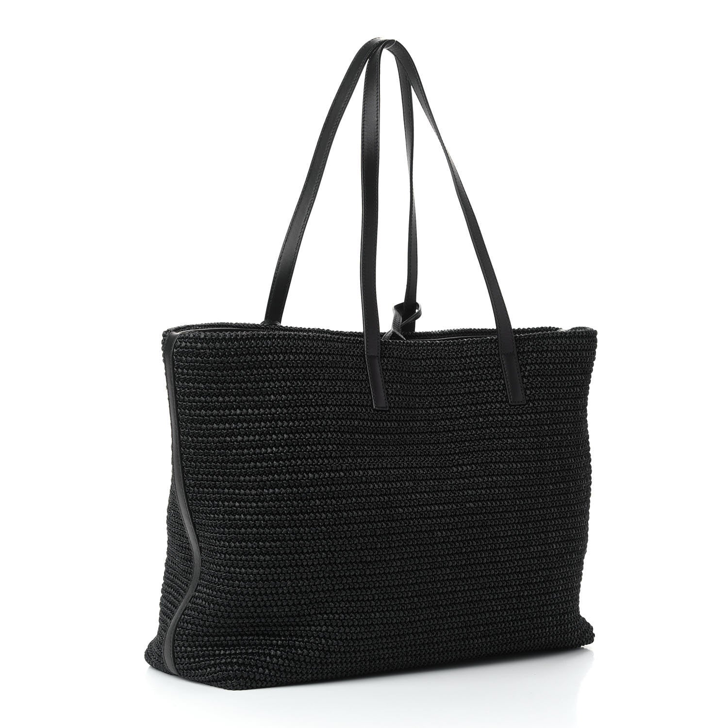 Saint Laurent Raffia Tote Black 3 of 9