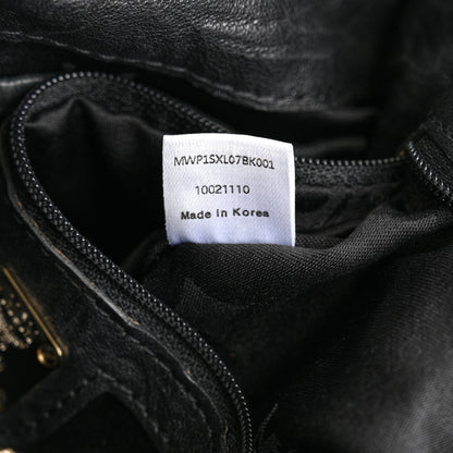 MCM Calfskin Chain Hobo Black 6 of 10