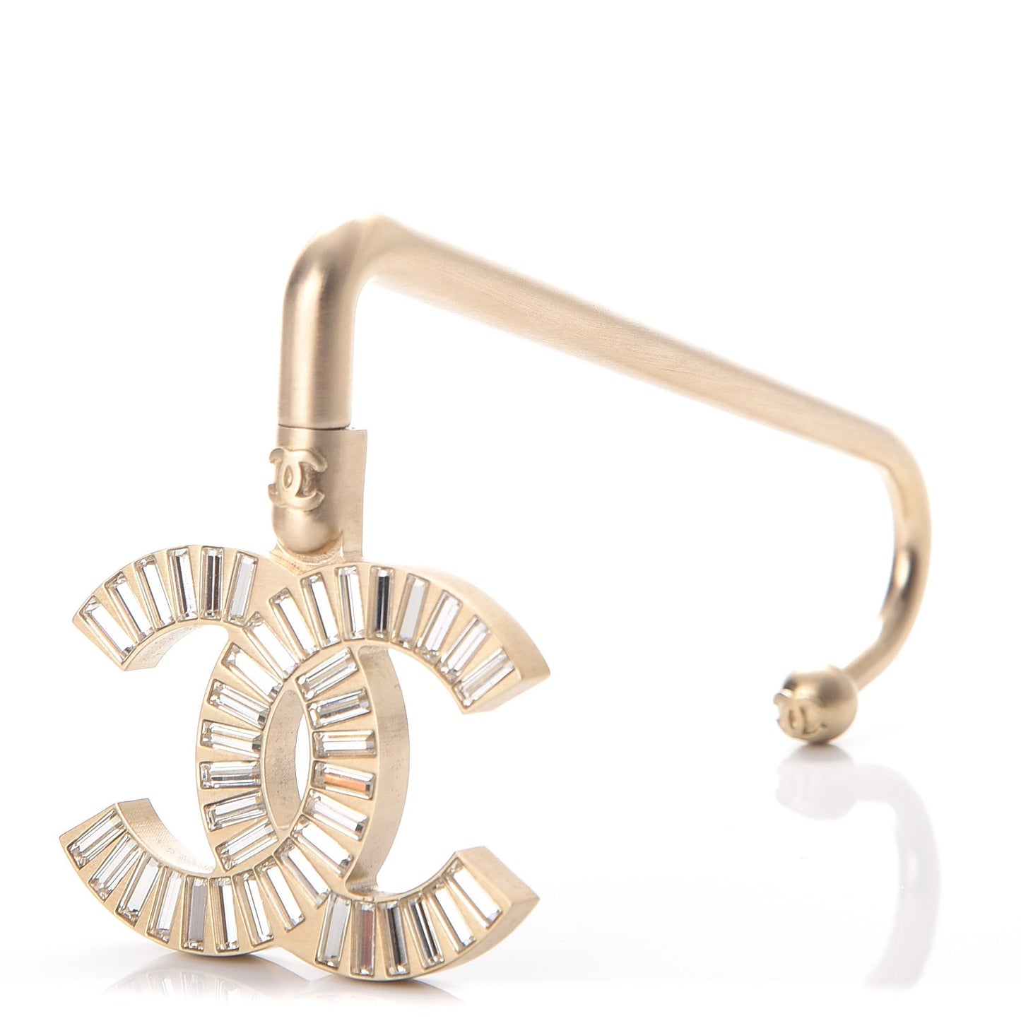 Baguette Crystal CC Purse Hook Gold