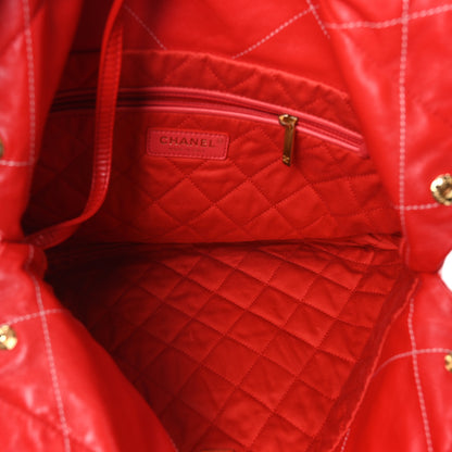 Chanel Shiny Calfskin Stitched Quilted Small Chanel 22 Red 6 of 11