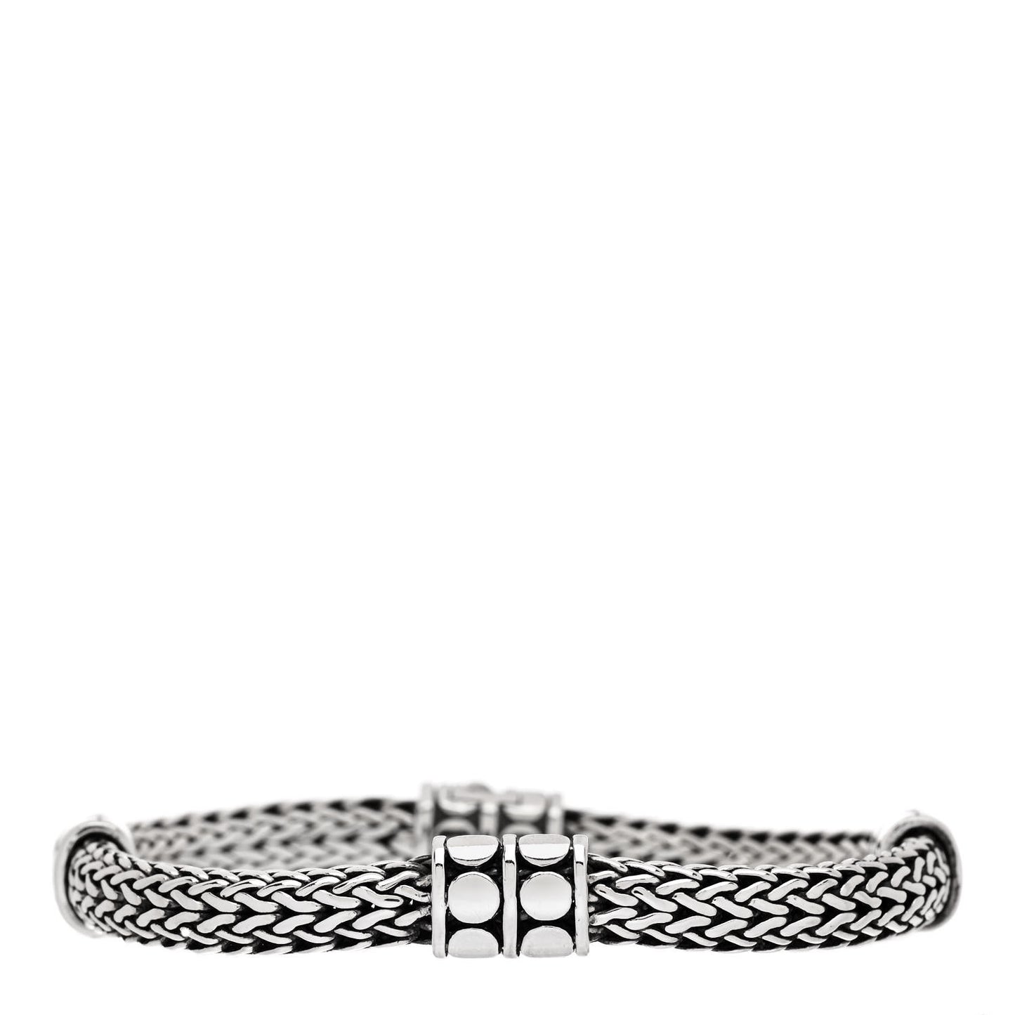 Sterling Silver 6mm Four Station Classic Chain Dot Bracelet