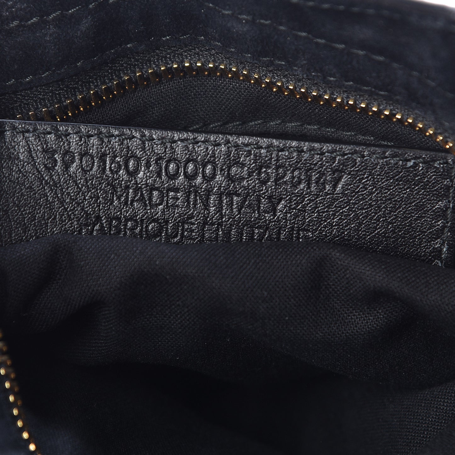 Baby Daim Suede Gold Metallic Edge Hardware Mini City Black