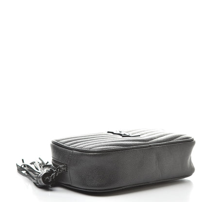 Saint Laurent Grain De Poudre Matelasse Monogram Mini Lou Camera Bag Black 4 of 11