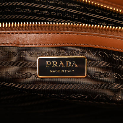 Prada Jacquard Saffiano Triangolo Symbole Embroidered Large Tote Tobacco Talco 6 of 10