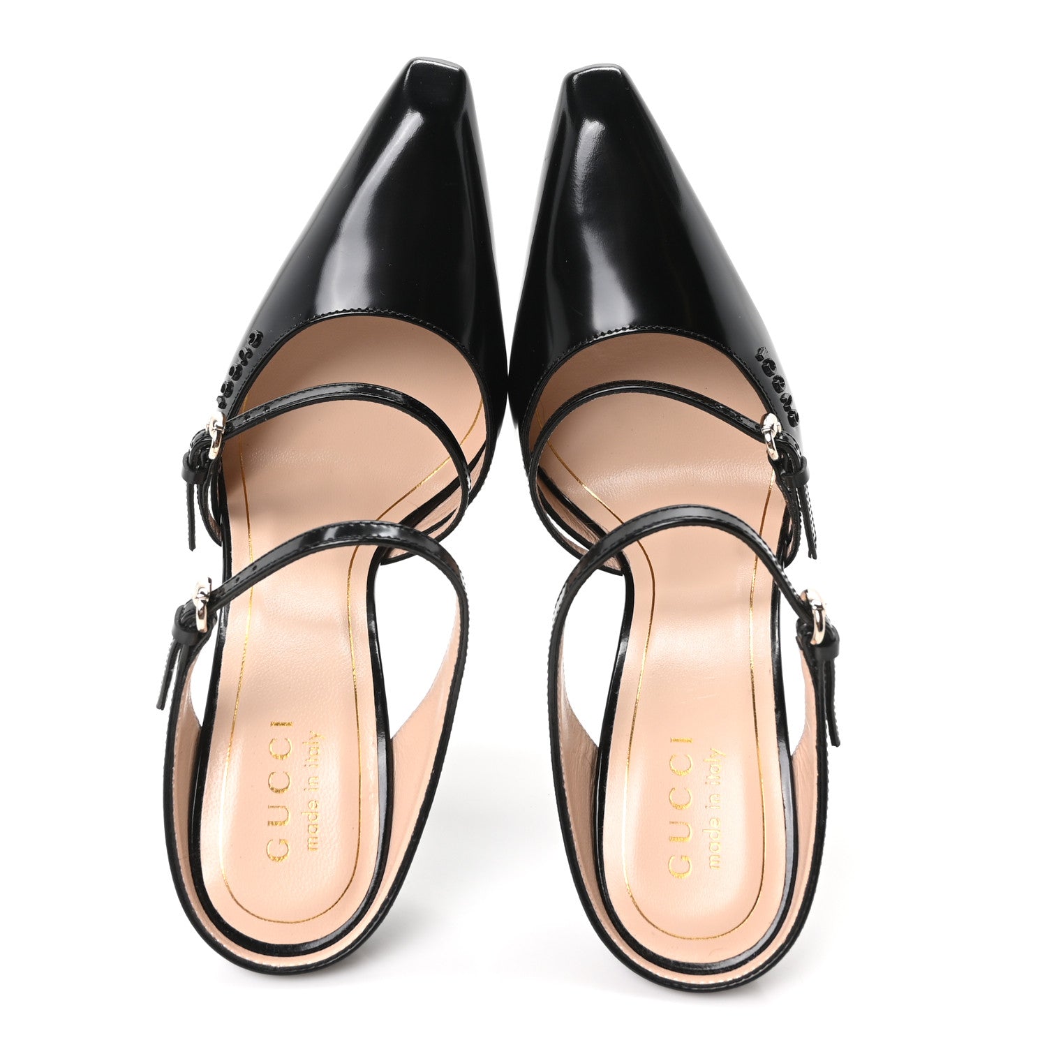 Gucci Regent Calfskin Wedge Mules 36 Black 2 of 9