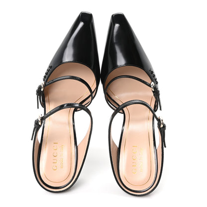 Gucci Regent Calfskin Wedge Mules 36 Black 2 of 9