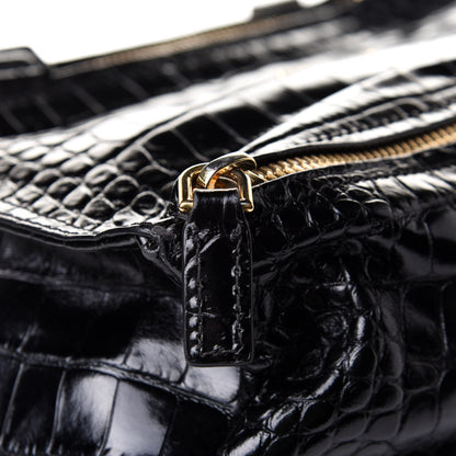 Givenchy Calfskin Crocodile Embossed Small Pandora Black 10 of 13