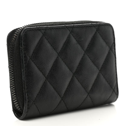 Chanel Calfskin Quilted Zip Coin Purse So Black 3 of 8